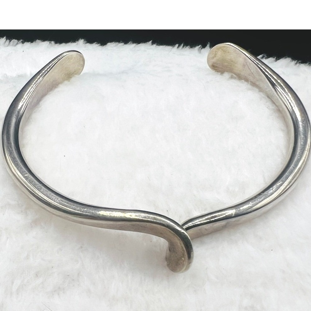 Vintage RM Sterling Silver Wave Bracelet Unisex Twist Modernist Sz‎ 7 30.6g
